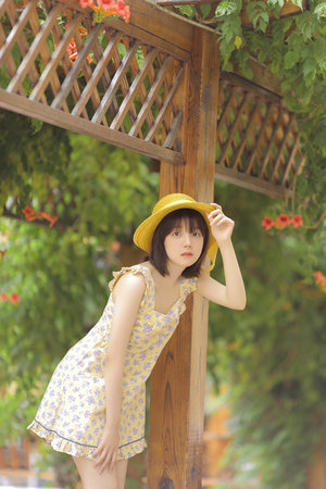 女主播直播时与大黄狗互动